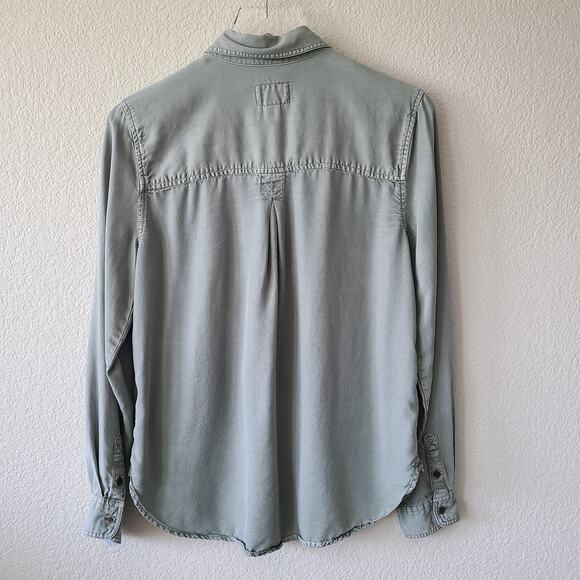 American‎ Eagle Outfitters Women Shirt Small Boyfriend Fit Military Grunge Green - Picture 2 of 13